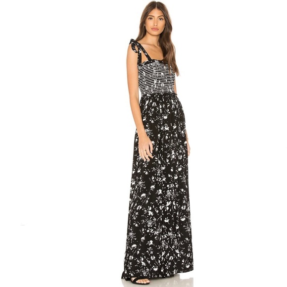 FREE PEOPLE REVOLVE BLACK FLORAL PRINT WIDE-LEG JUMPSUIT - Picture 4 of 11